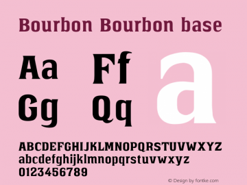 Bourbon-Bourbonbase Version 1.00;February 2, 2021;FontCreator 13.0.0.2663 64-bit Font Sample