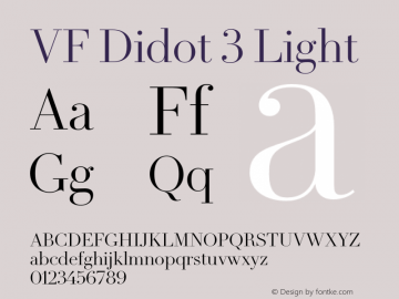 VFDidot3-Light Version 1.001;PS 001.001;hotconv 1.0.57;makeotf.lib2.0.21895图片样张