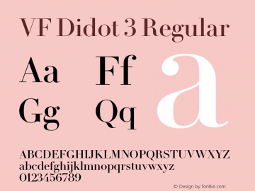 VFDidot3-Regular Version 1.001;PS 001.001;hotconv 1.0.57;makeotf.lib2.0.21895图片样张