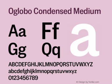 Oglobo Condensed Medium 1.000 WEB Font Sample