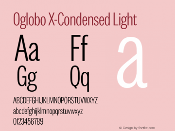 Oglobo X-Condensed Light 1.000 WEB Font Sample