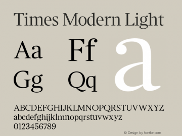 TimesModern-Light Version 2.000 Font Sample