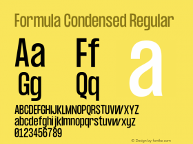 Formula Condensed Regular Version 1.000;PS 001.000;hotconv 1.0.88;makeotf.lib2.5.64775 Font Sample