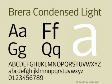 BreraCondensed-Light Version 1.001 Font Sample