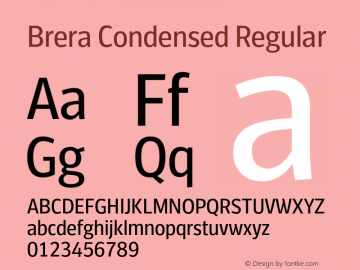 BreraCondensed-Regular Version 1.001 Font Sample