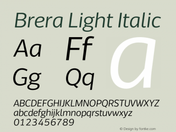 Brera-LightItalic 1.000图片样张