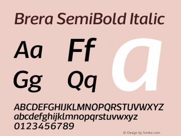 Brera-SemiBoldItalic 1.000图片样张