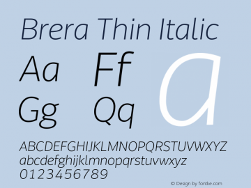 Brera-ThinItalic 1.000图片样张