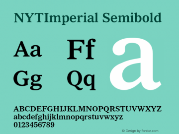 NYTImperial Semibold Version 2.000 Font Sample