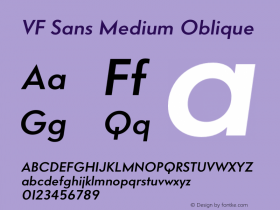 VF Sans Medium Oblique Version 3.001 2006图片样张