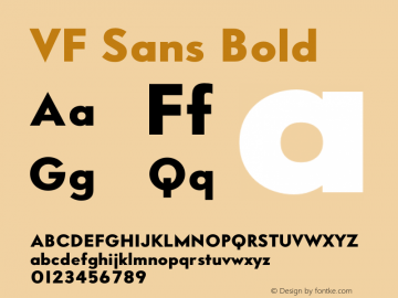 VF Sans Bold Version 3.001 2006图片样张