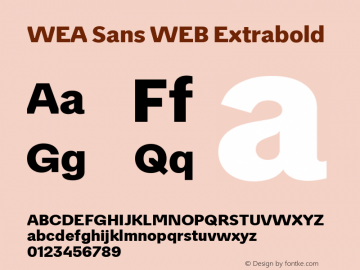 WEA Sans WEB Extrabold Version 1.001;PS 1.1;hotconv 1.0.88;makeotf.lib2.5.647800图片样张