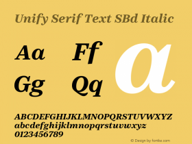 Unify Serif Text SBd Italic Version 1.002图片样张