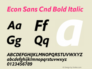 Econ Sans Cnd Italic Version 1.000图片样张