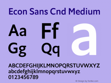 Econ Sans Cnd Medium Regular Version 1.000图片样张