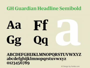 GH Guardian Headline Semibold Version 2.001;图片样张