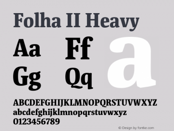 FolhaII-Heavy Regular Version 1.004 Font Sample