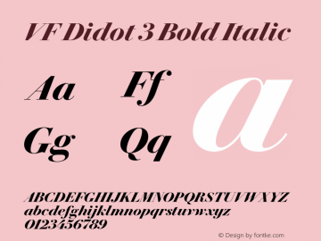 VFDidot3-BoldItalic Version 1.001;PS 001.001;hotconv 1.0.57;makeotf.lib2.0.21895图片样张