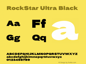 RockStar-UltraBlack Version 1.000 Font Sample