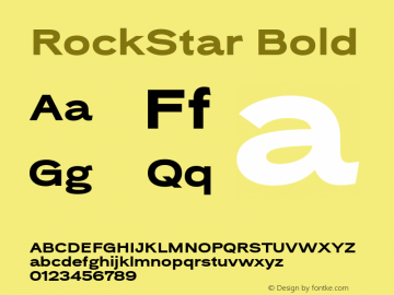 RockStar-Bold Version 1.000 Font Sample