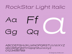 RockStar-LightItalic Version 1.000图片样张