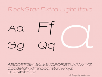 RockStar-ExtraLightItalic 1.0 Font Sample