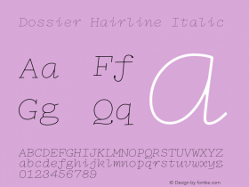 Dossier-HairlineItalic Version 1.000 | wf-rip DC20200310图片样张