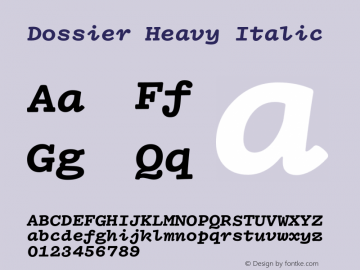 Dossier-HeavyItalic Version 1.000 | wf-rip DC20200310 Font Sample