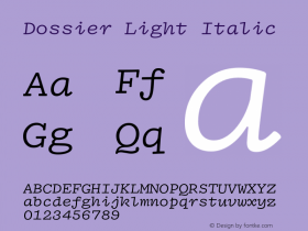 Dossier-LightItalic Version 1.000 | wf-rip DC20200310图片样张