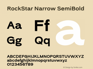 RockStar-NarrowSemiBold Version 1.000 Font Sample