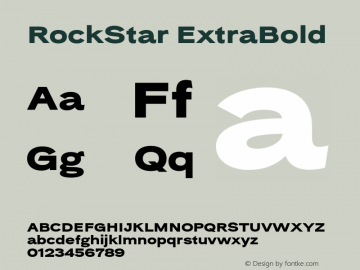 RockStar-ExtraBold Version 1.000 Font Sample