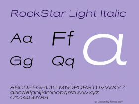 RockStar-LightItalic Version 1.000图片样张