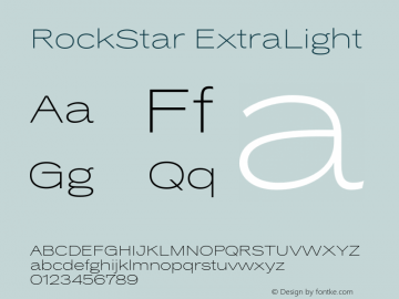 RockStar-ExtraLight 1.0 Font Sample