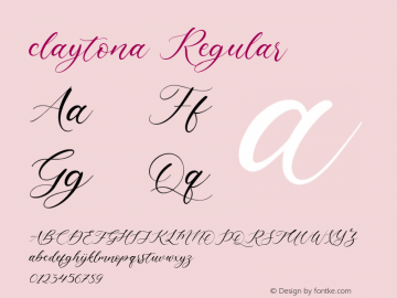 claytona Version 1.00;February 8, 2021;FontCreator 11.5.0.2430 64-bit Font Sample