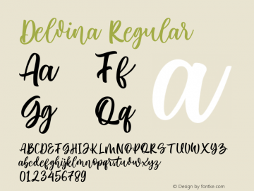 Delvina Version 1.00;February 9, 2021;FontCreator 12.0.0.2545 64-bit Font Sample
