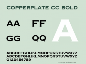 Copperplate CC Bold Version 1.000 Font Sample