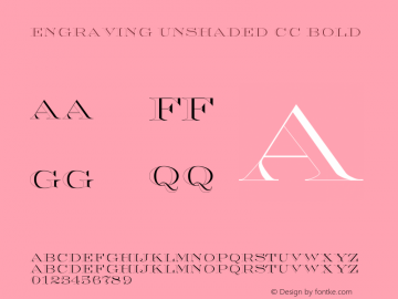 Engraving Unshaded CC Bold Version 1.000图片样张