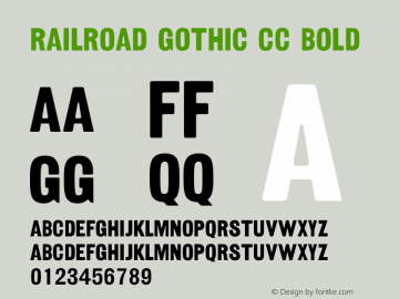 Railroad Gothic CC Bold Version 1.000图片样张