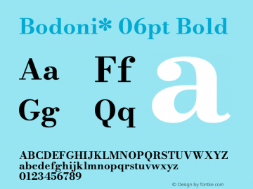 Bodoni* 06pt Bold Version 2.3图片样张