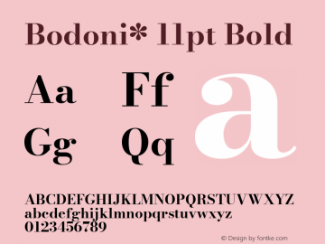 Bodoni* 11pt Bold Version 2.3图片样张