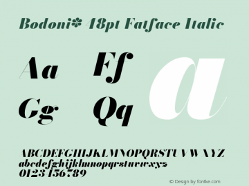 Bodoni* 48pt Fatface Italic Version 2.3 Font Sample