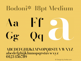 Bodoni* 48pt Medium Version 2.3 Font Sample