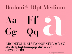 Bodoni* 48pt Medium Version 2.3 Font Sample