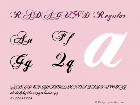 RADAGUND Regular Macromedia Fontographer 4.1.4 7/29/98图片样张