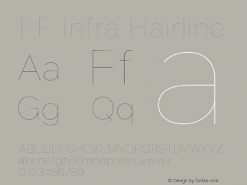 FF Infra Hairline 1.00, build 10, g2.6.1 b1204, s3 Font Sample