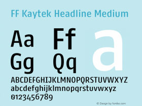 FF Kaytek Headline Medium 1.00 Font Sample