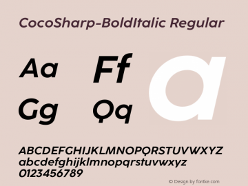 CocoSharp W05 Bold Italic Version 1.00 Font Sample