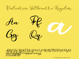 Valentine Silhouette Version 1.00;January 21, 2021;FontCreator 11.5.0.2430 64-bit Font Sample