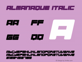 Almanaque Italic Macromedia Fontographer 4.1.5 1/28/02 Font Sample