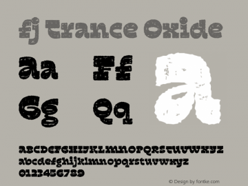 fj Trance Oxide 1.000 Font Sample